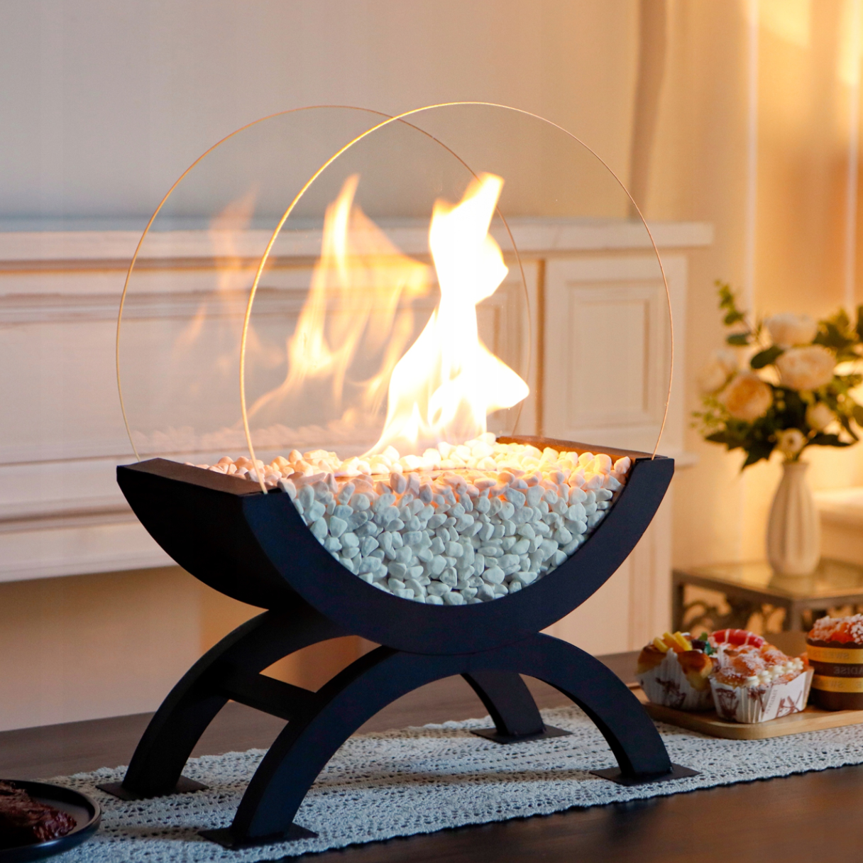 Zastosowanie biokominka okrągłego