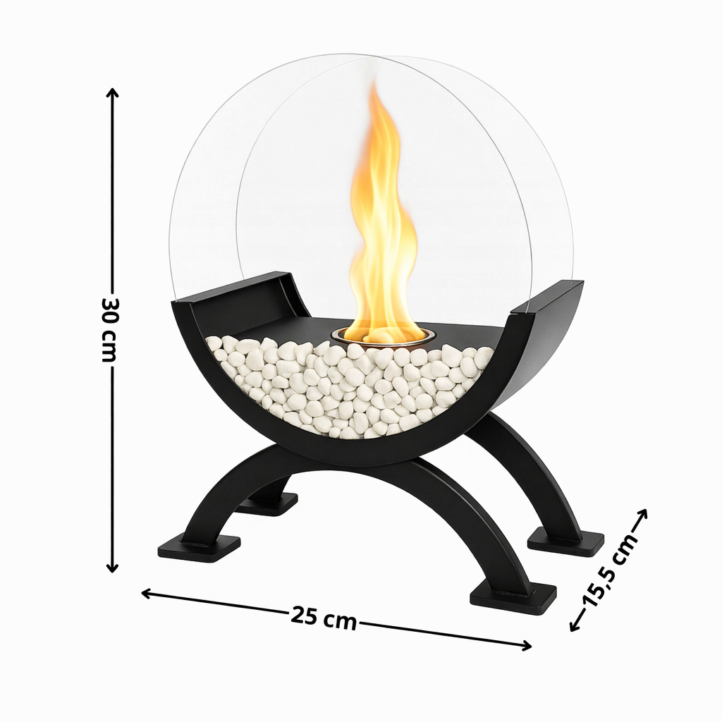 Parametry techniczne biokominka okrągłego stołowego