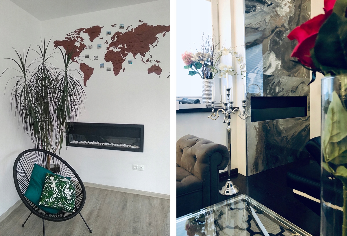 Biokominek S-Line 3D aranżacja wnętrza