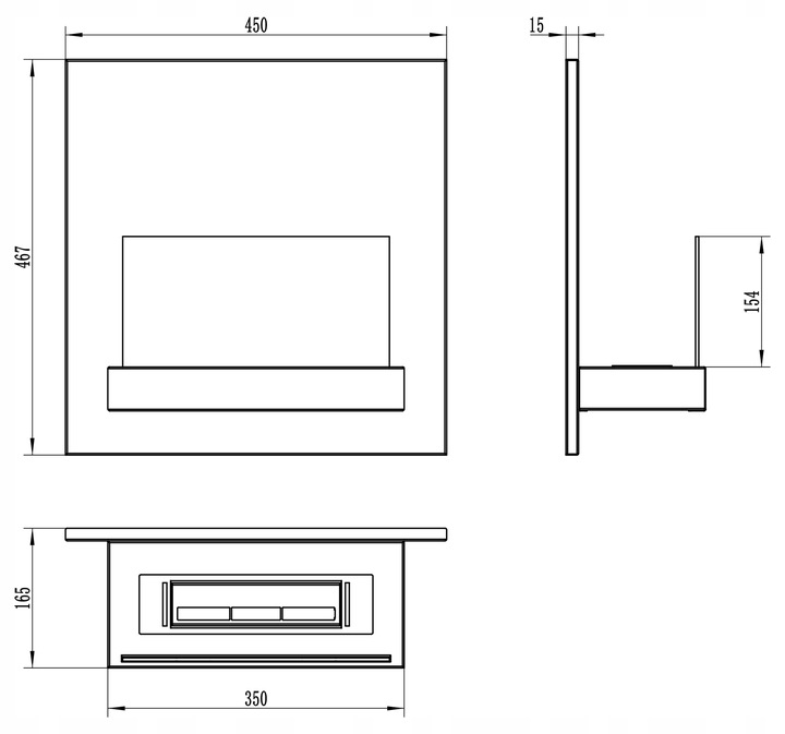Parametry techniczne biokominka BOARD