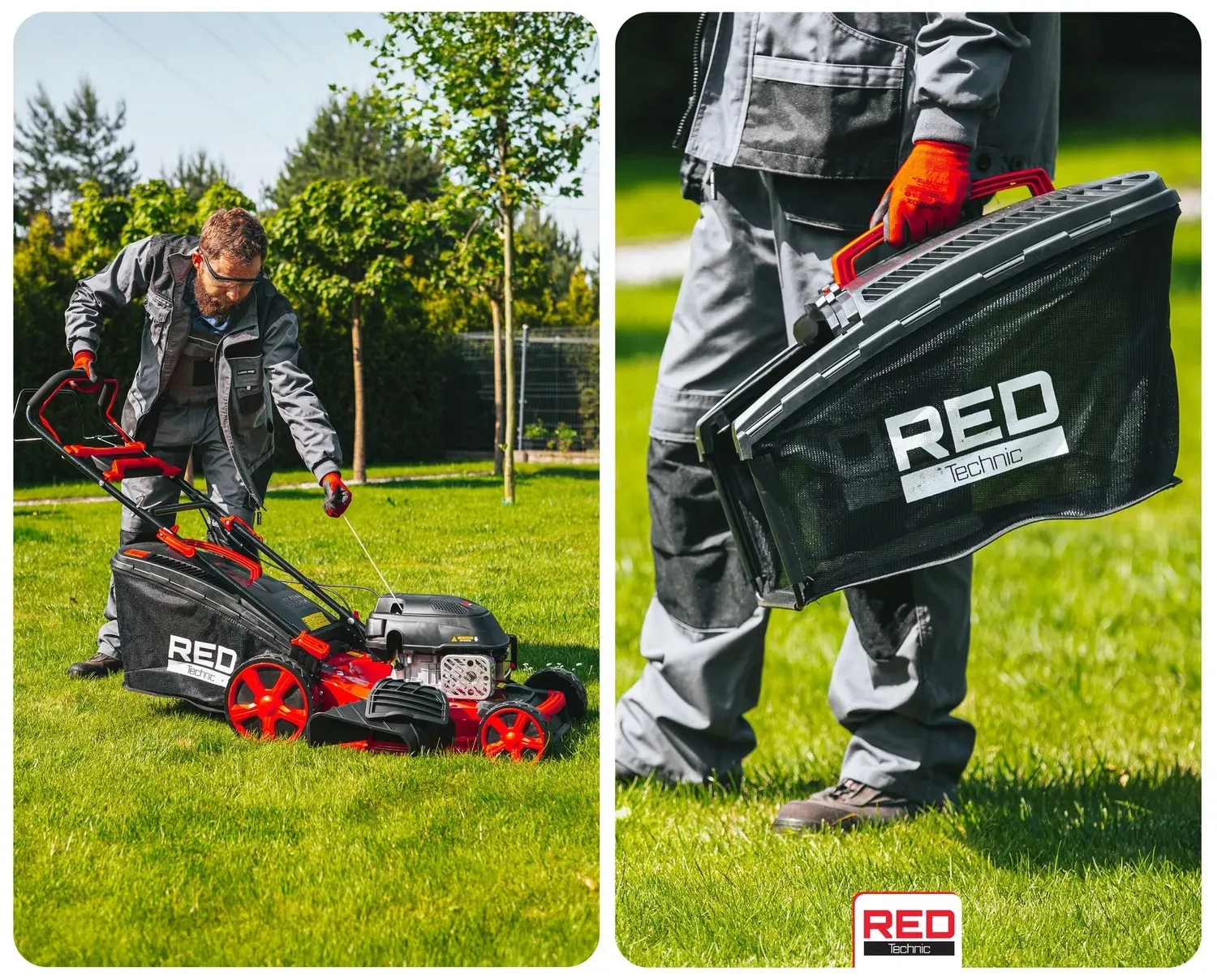 Silnik i szerokość koszenia kosiarki