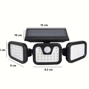 LAMPA SOLARNA HALOGEN SOLARNY POTRÓJNA CZUJNIK ZMIERZCHU RUCHU