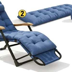 Leżak ogrodowy fotel plażowy leżanka krzesło tarasowe składany poduszka
