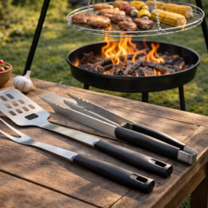 ZESTAW NARZĘDZI DO GRILOWANIA BBQ 3 SZT. KOMPLET GRILLOWY