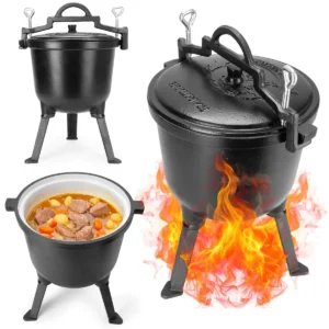 KOCIOŁEK MYŚLIWSKI ŻELIWNY EMALIOWANY NA OGNISKO 10L