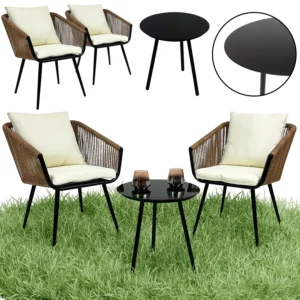 ZESTAW MEBLI OGRODOWYCH NA TARAS DO OGRODU MARSYLIA BRĄZ