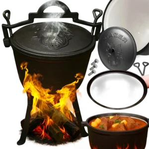 KOCIOŁEK ŻELIWNY EMALIOWANY GARNEK WĘGIERSKI 5L OGNISKO