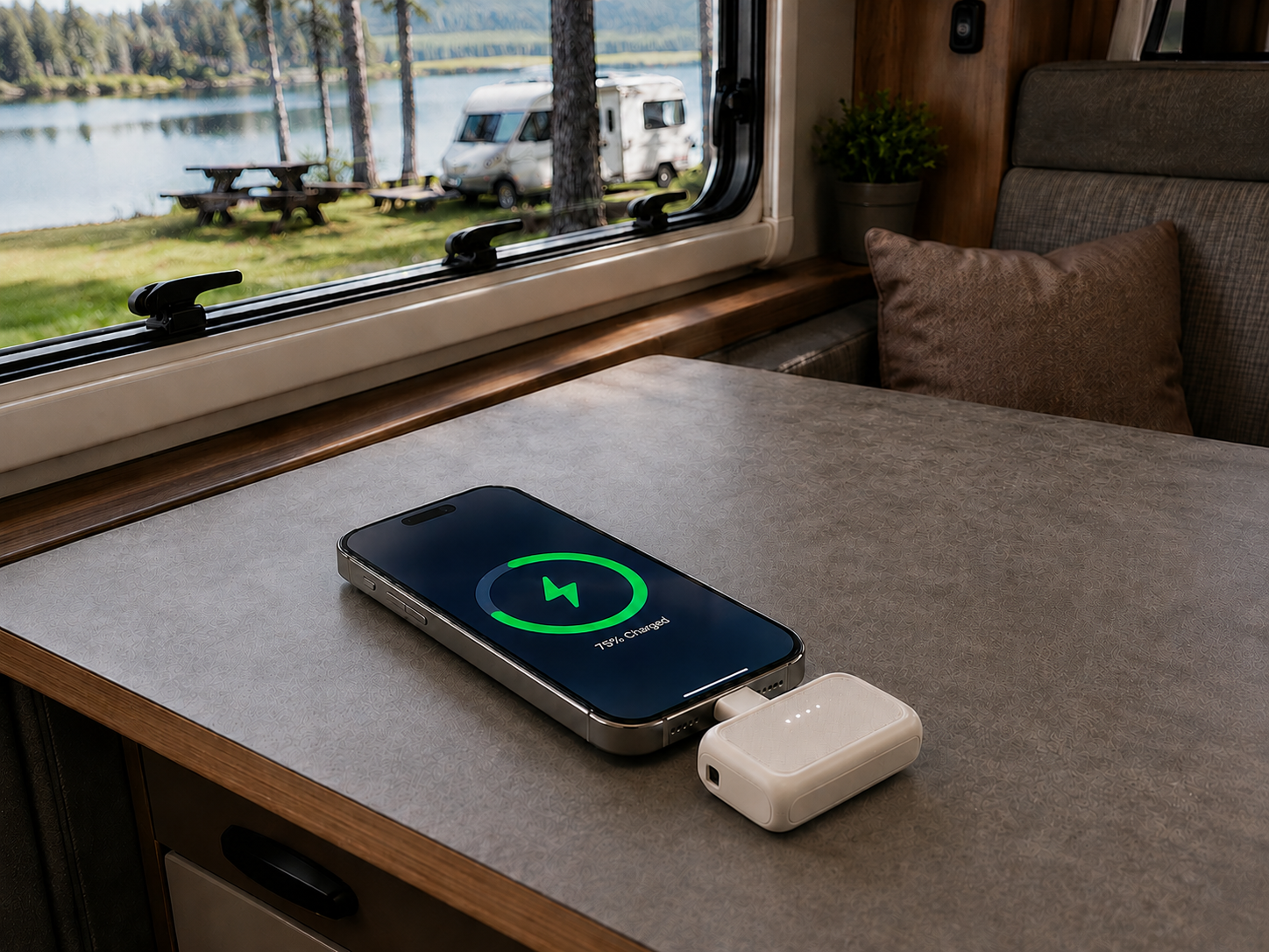 Mini powerbank podłączony bezpośrednio do telefonu